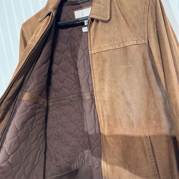 Wilsons Leather M Julian Brown Leather Jacket Men’s Medium Thinsulate Zip Coat - Picture 10 of 13